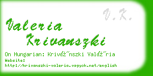 valeria krivanszki business card